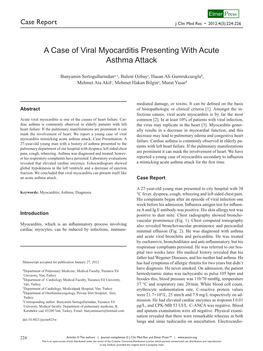 A Case of Viral Myocarditis Presenting with Acute Asthma Attack
