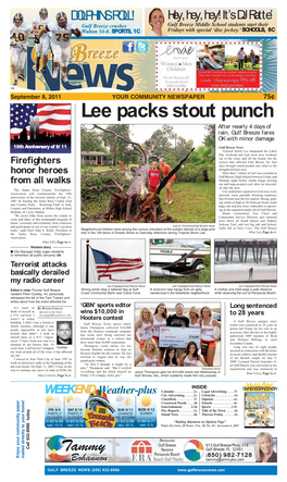 Lee Packs Stout Punch After Nearly 4 Days of Rain, Gulf Breeze Fares OK with Minor Damage