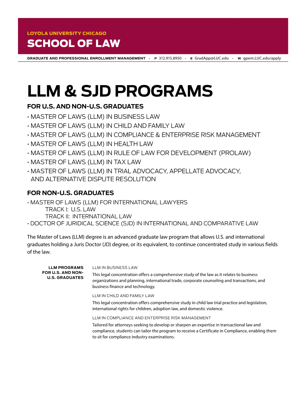 Llm & Sjd Programs