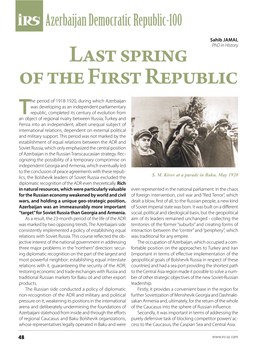 Last Spring of the First Republic