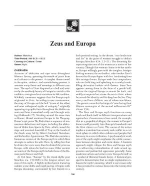 Zeus and Europa