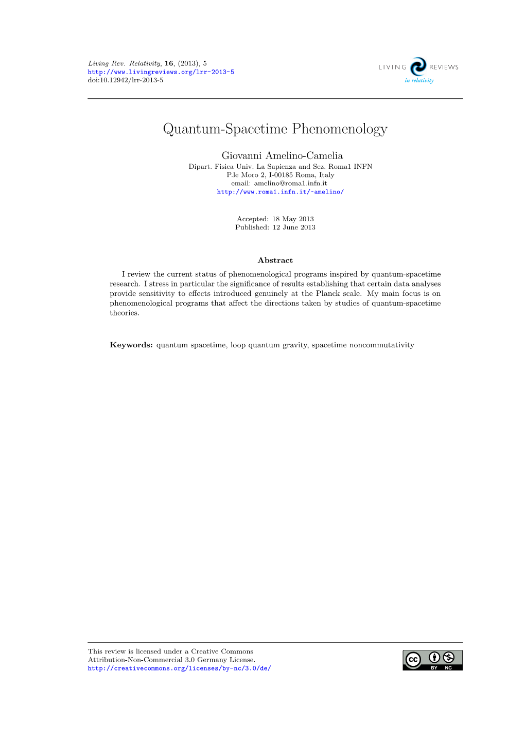 Quantum-Spacetime Phenomenology