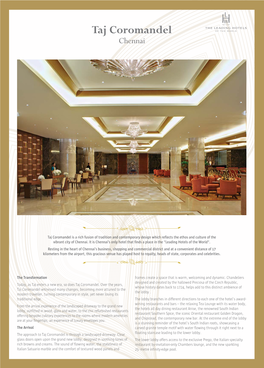 Taj Coromandel Is a Rich Fusion of Tradition and Contemporary Design