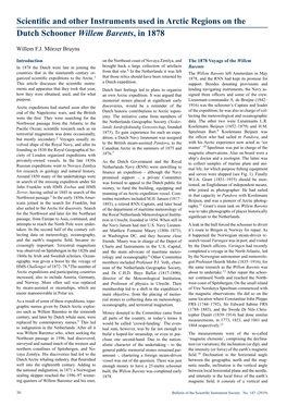 Scientific and Other Instruments Used in Arctic Regions on the Dutch Schooner Willem Barents, in 1878