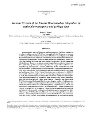 Tectonic Terranes of the Chortis Block Based on Integration of Regional Aeromagnetic and Geologic Data