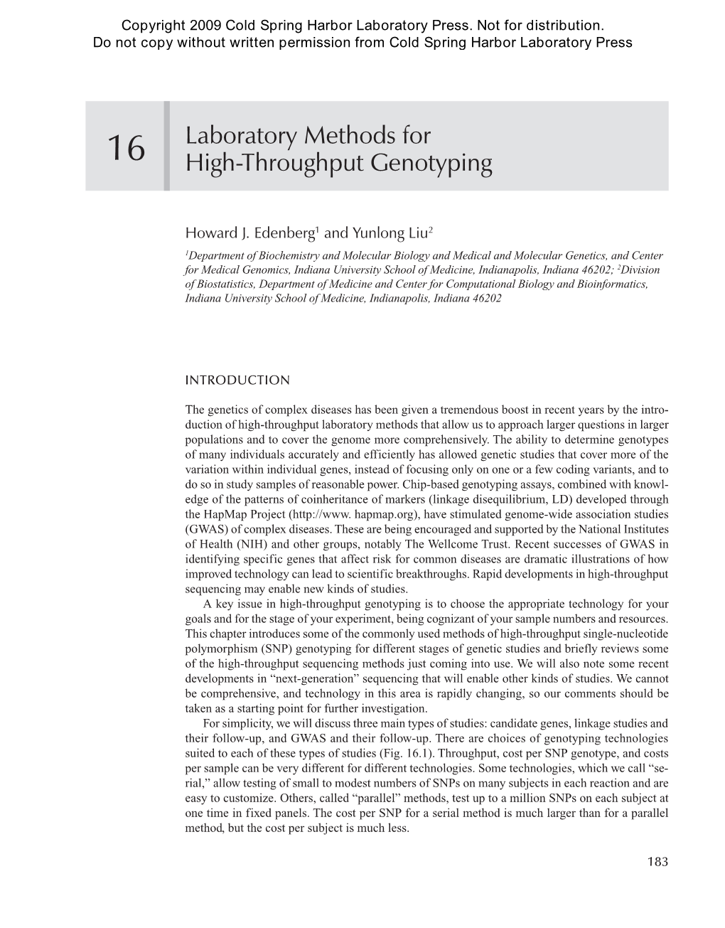 Laboratory Methods for High-Throughput Genotyping