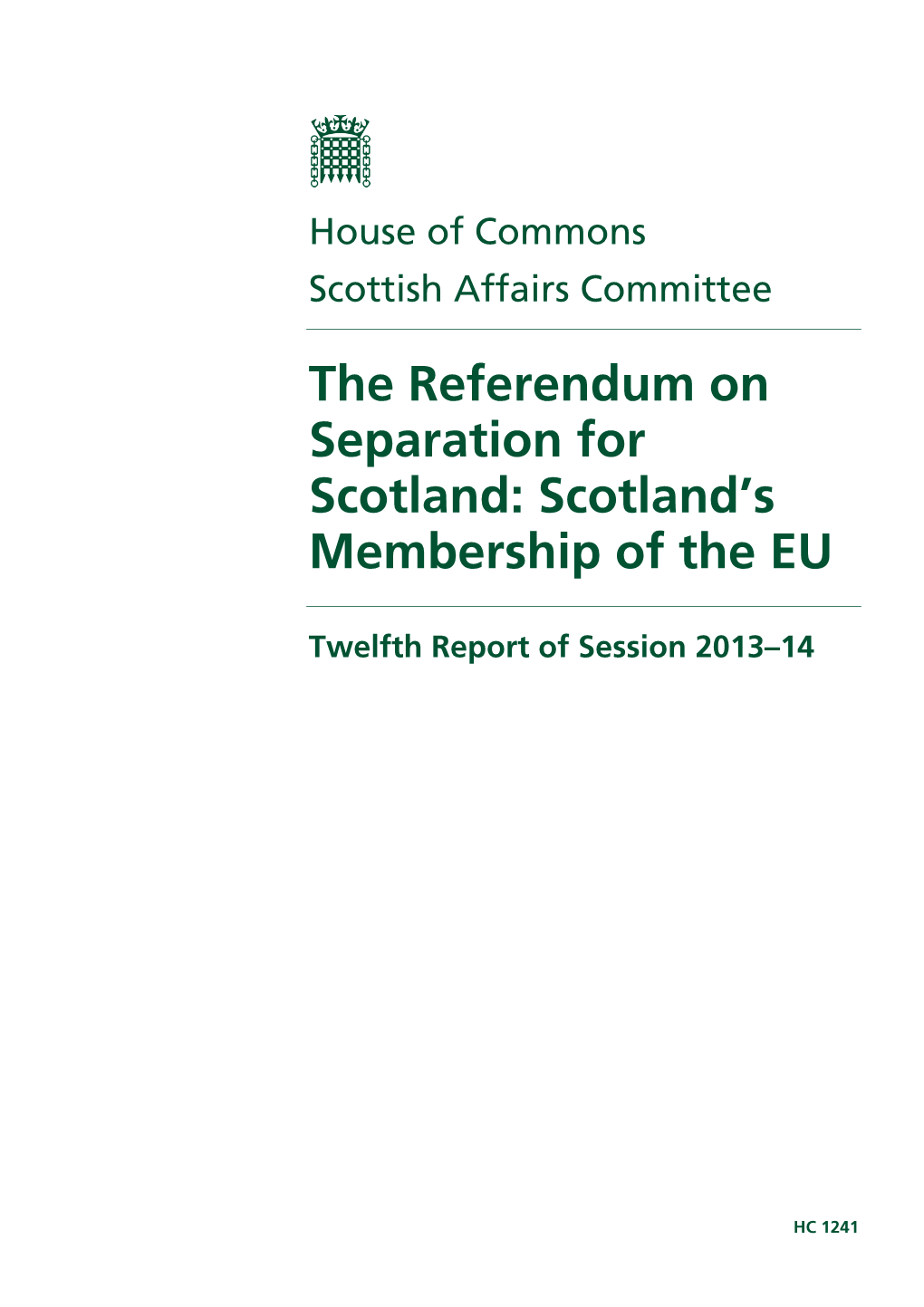 Scotland's Membership of the EU