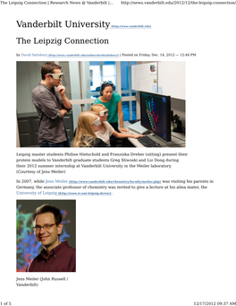 The Leipzig Connection | Research News @ Vanderbilt |