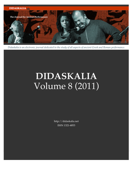 DIDASKALIA Volume 8 (2011)