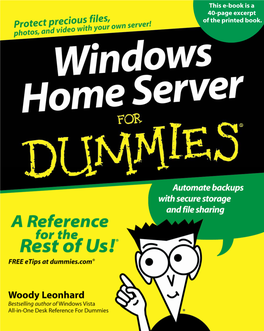 Windows Home Server for Dummies.Pdf