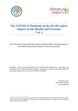 The COVID-19 Pandemic in the IGAD Region: Impact on the Health and Economy Vol