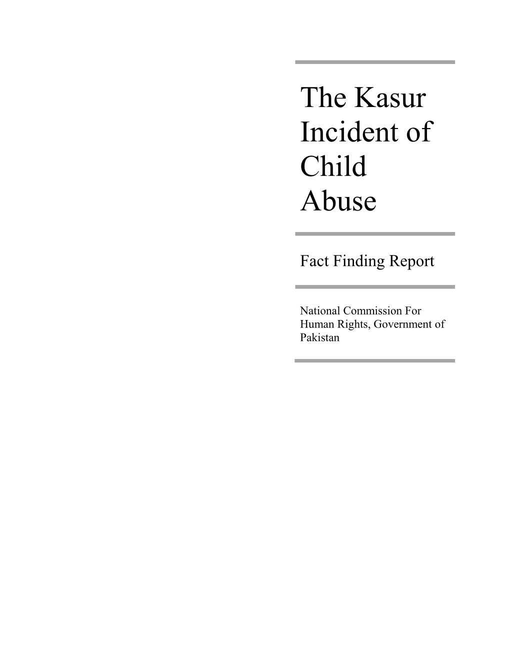 The Kasur Incident of Child Abuse