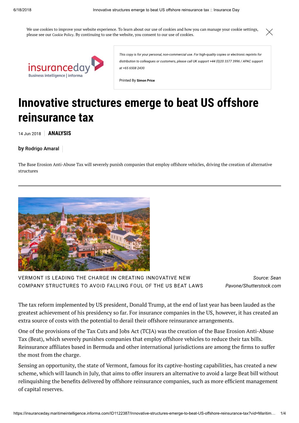Innovative Structures Emerge to Beat US Offshore Reinsurance Tax :: Insurance Day