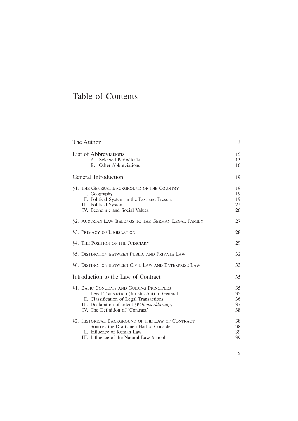 Table of Contents