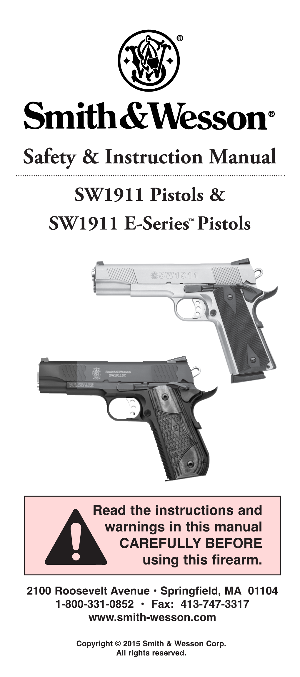 1911 Pistol Manual 5/8/15 5:01 PM