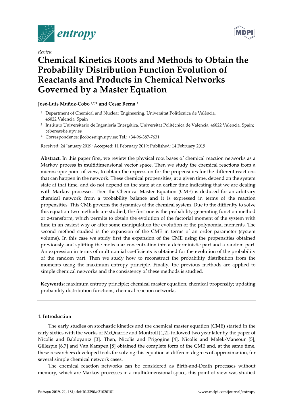 Chemical Kinetics Roots and Methods to Obtain the Probability Distribution Function Evolution of Reactants and Products in Chemi