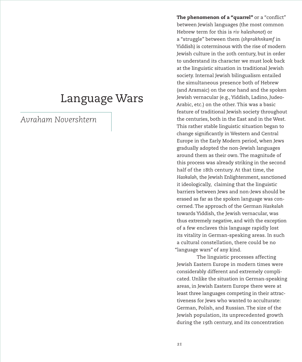 Language Wars Arabic, Etc.) on the Other