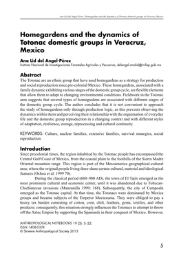 Homegardens and the Dynamics of Totonac Domestic Groups in Veracruz, Mexico