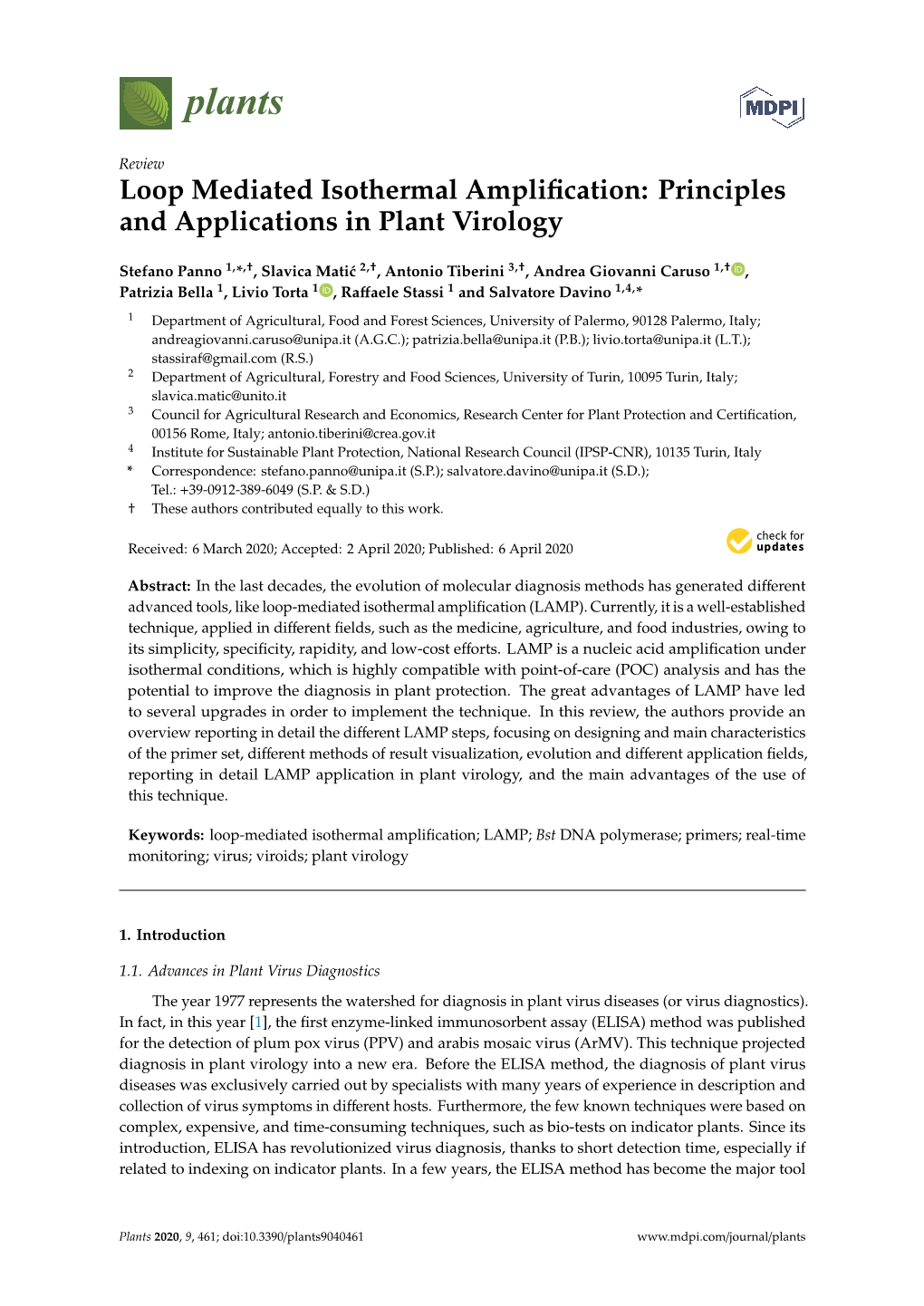 Principles and Applications in Plant Virology