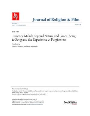 Terrence Malick Beyond Nature and Grace: Song to Song and the Experience of Forgiveness Elisa Zocchi University of Münster, Zocchi@Uni-Muenster.De