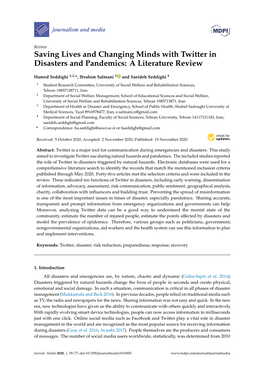 Saving Lives and Changing Minds with Twitter in Disasters and Pandemics: a Literature Review