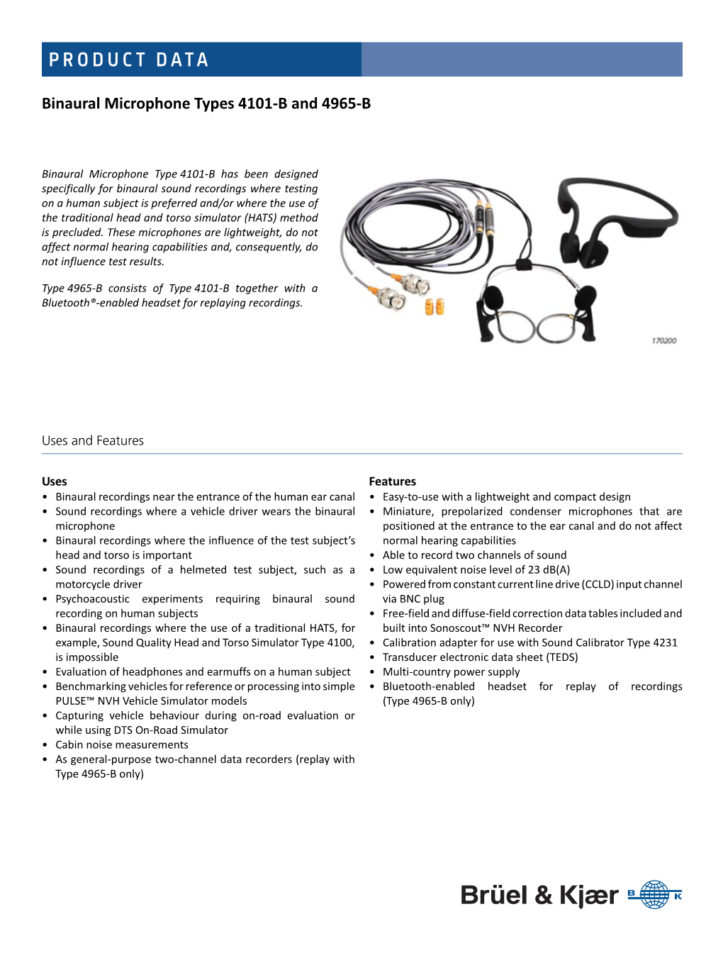 Binaural Microphone Types 4101-B and 4965-B (Bp2562)