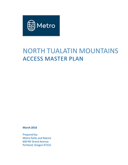 North Tualatin Mountains Access Master Plan
