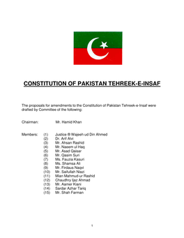 Constitution of Pakistan Tehreek-E-Insaf