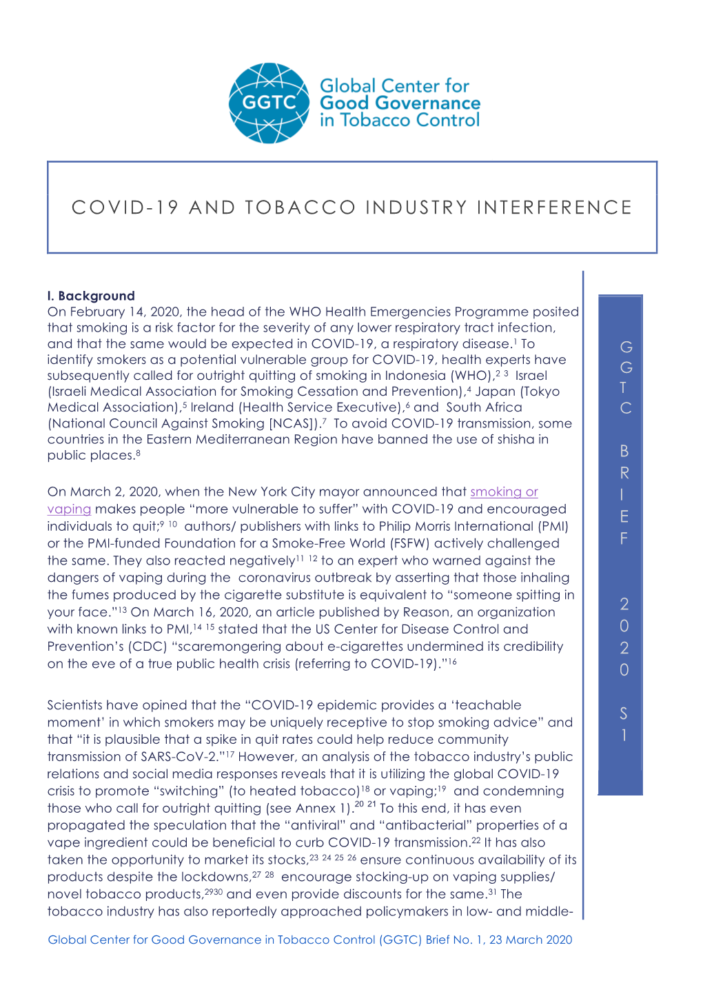 Covid-19 and Tobacco Industry Interference