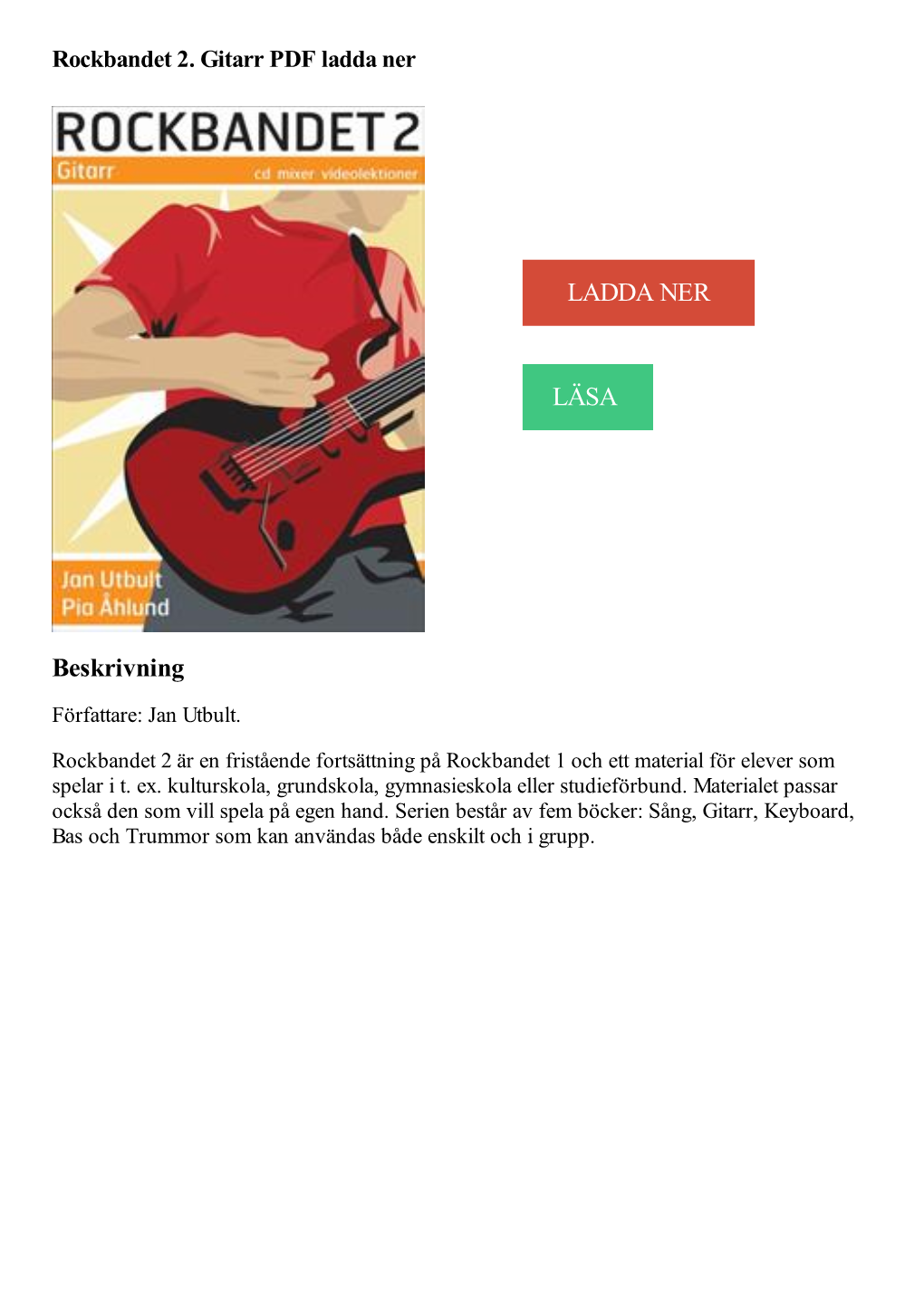 Rockbandet 2. Gitarr PDF Ladda Ner