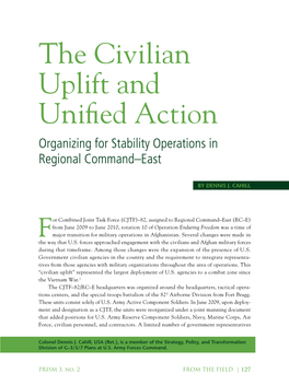 The Civilian Uplift and Unified Action Organizing for Stability Operations in Regional Command–East