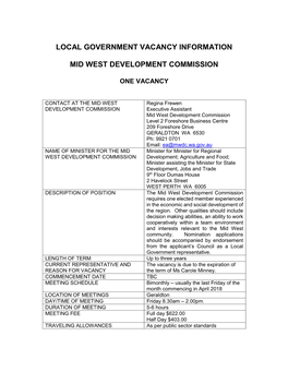 Local Government Vacancy Information