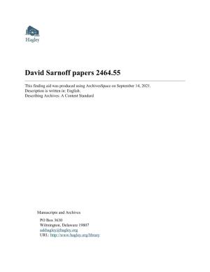 David Sarnoff Papers 2464.55