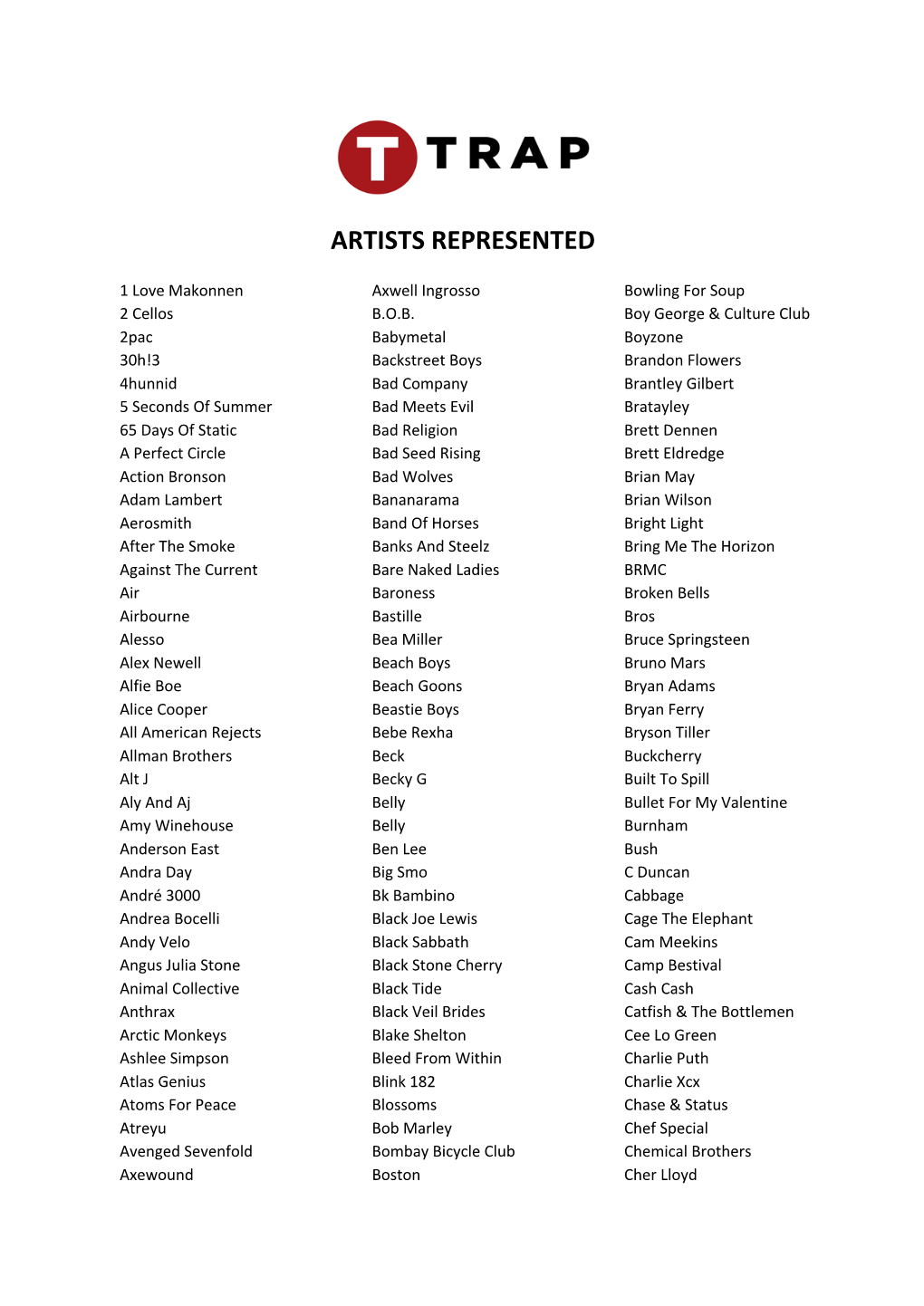 Artists Represented