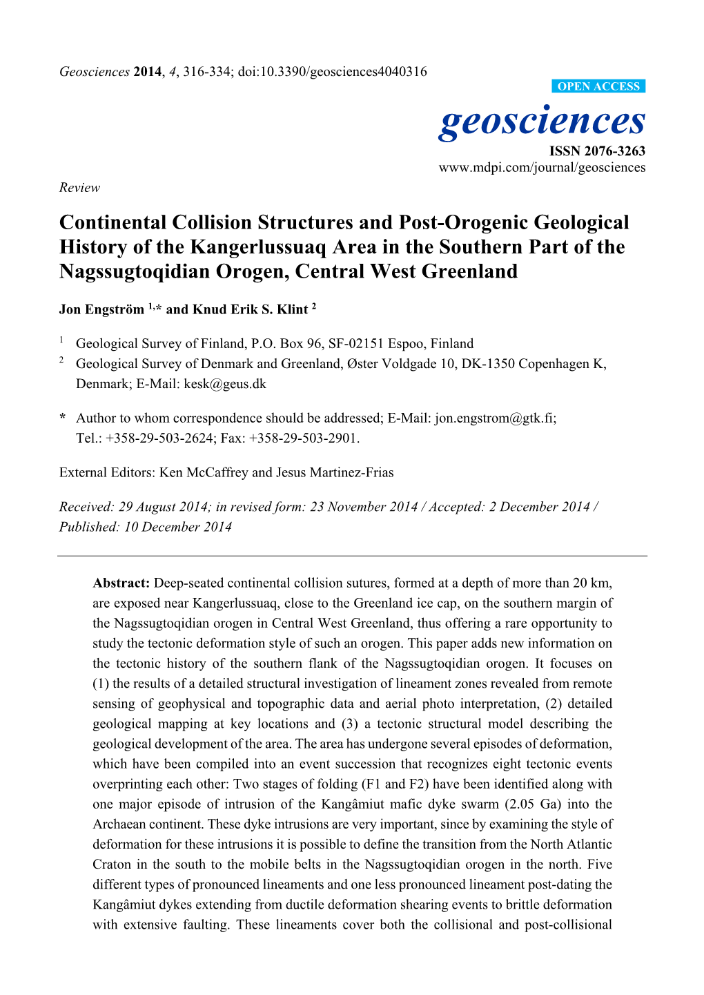 Continental Collision Structures and Post-Orogenic Geological History Of