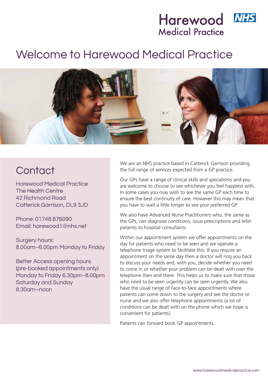 Harewood Medical Practice Welcome to Harewood Medical Practice