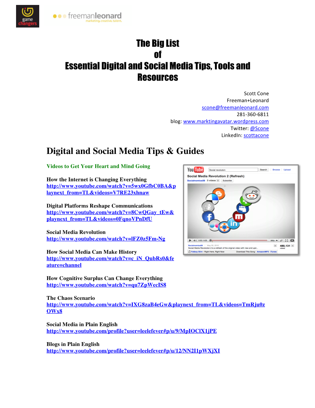 The Big List of Essential Digital and Social Media Tips, Tools and Resources