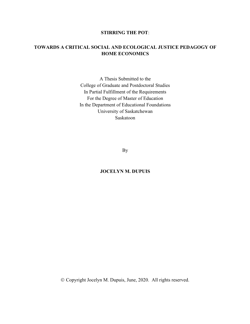 DUPUIS-THESIS-2020.Pdf