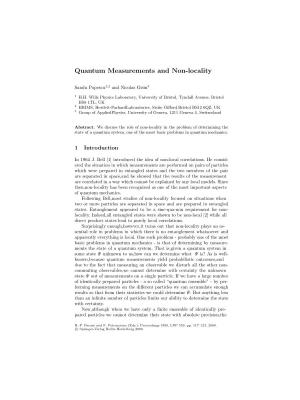Quantum Measurements and Non-Locality