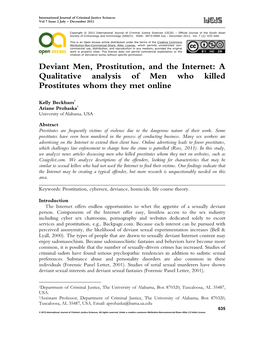 Deviant Men, Prostitution, and the Internet: a Qualitative Analysis of Men Who Killed Prostitutes Whom They Met Online
