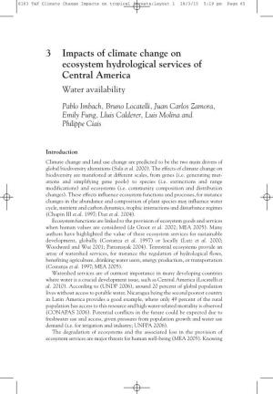 Impacts of Climate Change on Ecosystem Hydrological Services of Central America Water Availability