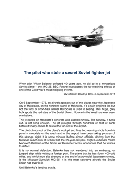 The Pilot Who Stole a Secret Soviet Fighter Jet