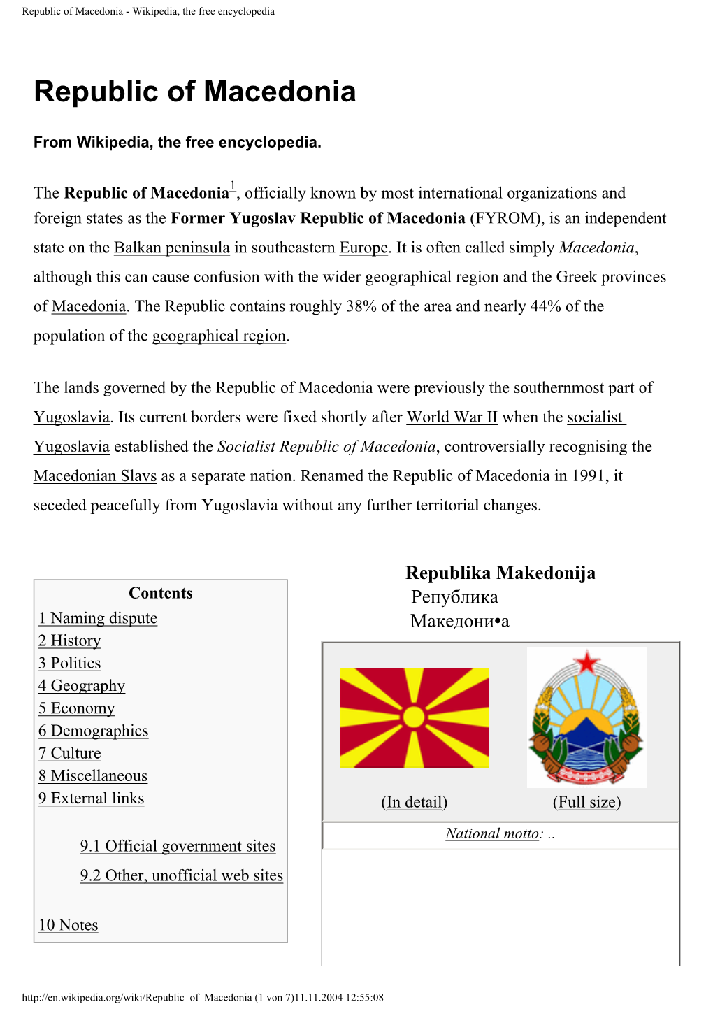 Republic of Macedonia - Wikipedia, the Free Encyclopedia