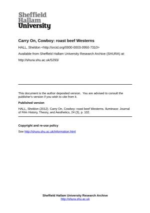 Carry On, Cowboy: Roast Beef Westerns