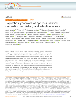 Population Genomics of Apricots Unravels Domestication History and Adaptive Events