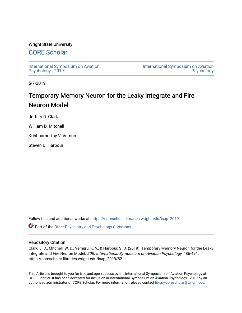 Temporary Memory Neuron for the Leaky Integrate and Fire Neuron Model