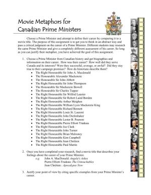 Movie Metaphors for Canadian Prime Ministers