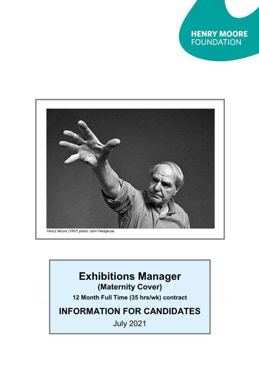 Exhibitions Manager Recruitment Pack