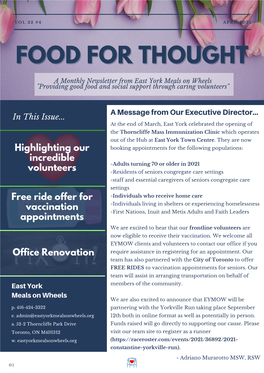 Food for Thought Newsletter
