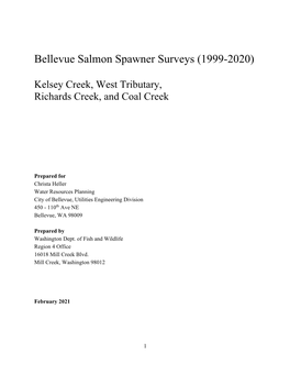 Bellevue Salmon Spawner Surveys (1999-2020)